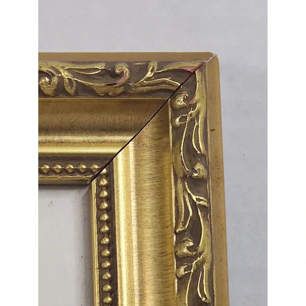 Vtg Solid Wood Ornate Goldtone Picture Frame 10x13 Florentine Collection Gilt